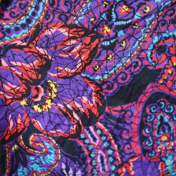 The New York Clothing Co 1990s Floral Mosaic Boho Hippie Rayon Midi Skirt NWT US - Picture 7 of 12